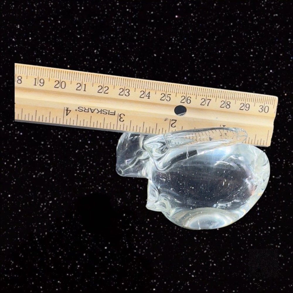 Whimsical Clear Art Glass Bunny Rabbit Figurine Small House Decor Glass Figure - Picture 6 of 14